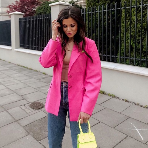 H&M oversized blazer pink jacket - Picture 6 of 11